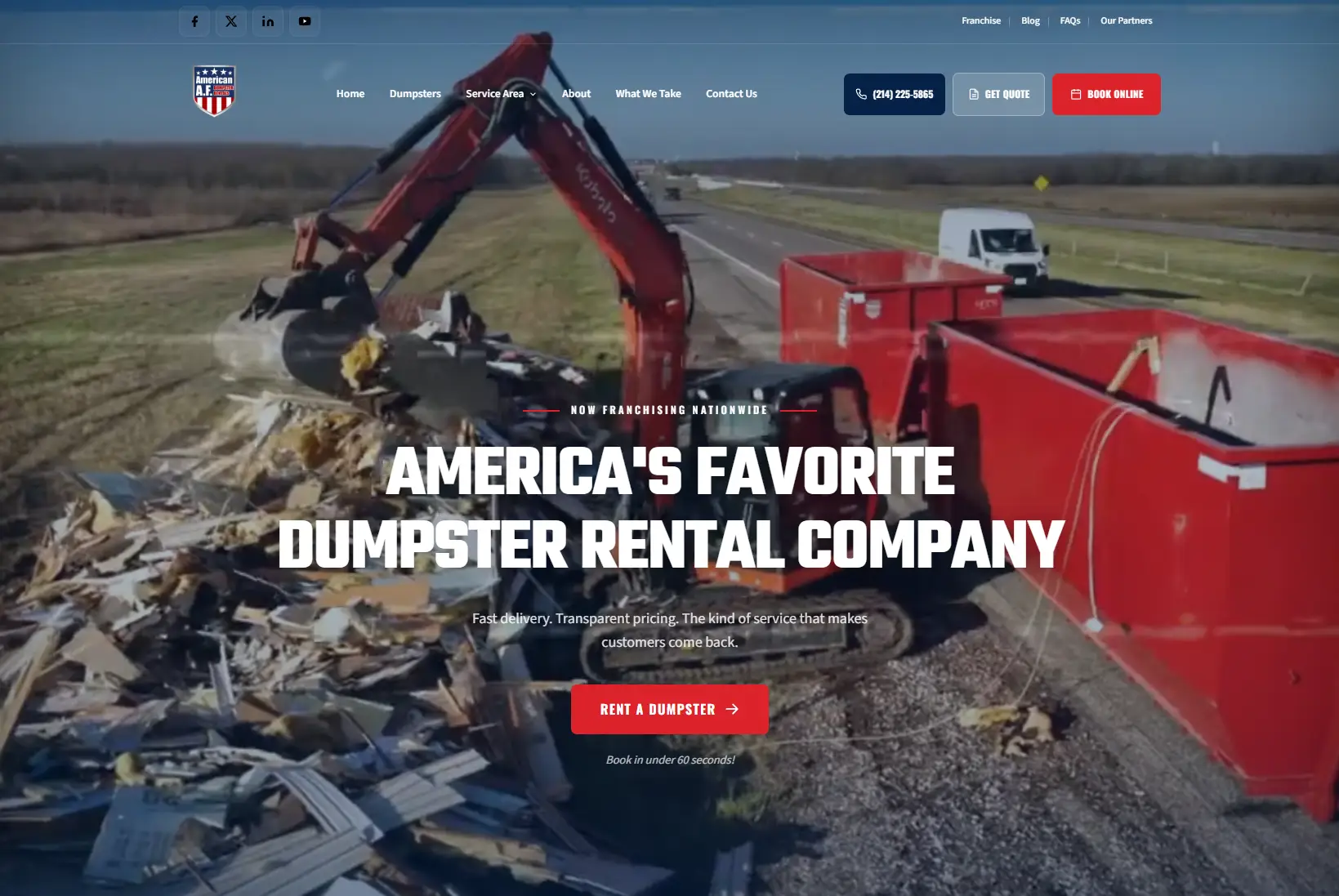 American AF Dumpsters website by Magnate Productions