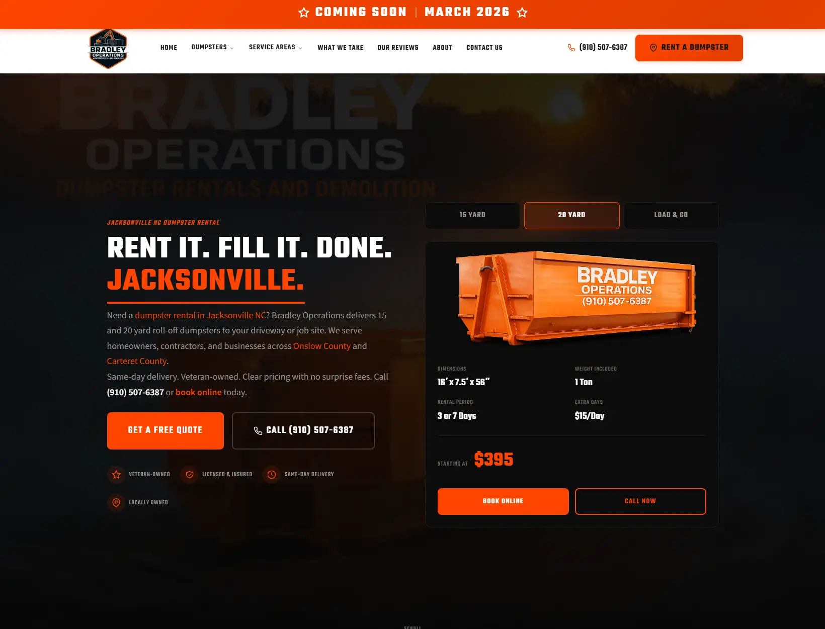 Bradley Operations website by Magnate Productions