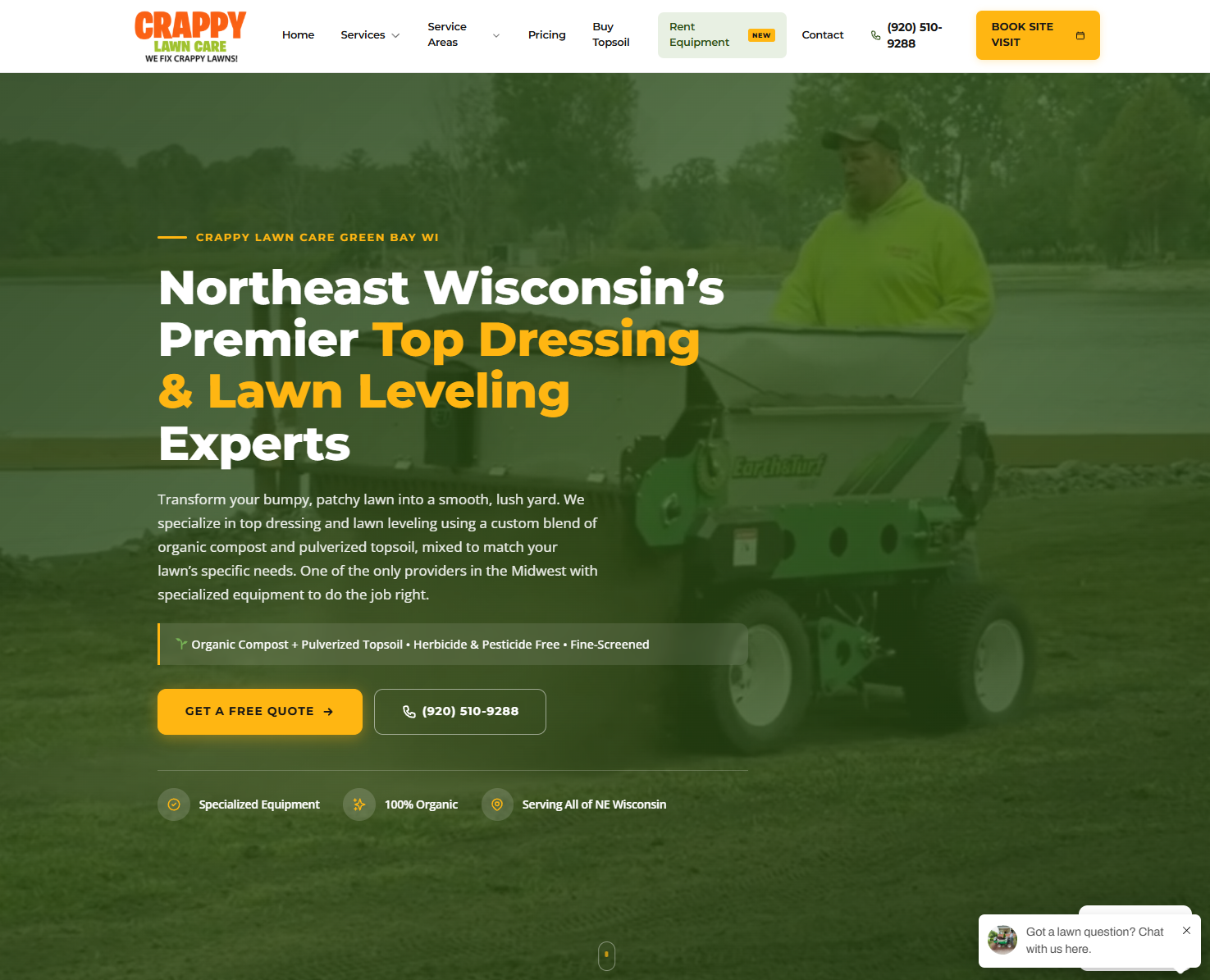 Crappy Lawn Care website built by Magnate Productions
