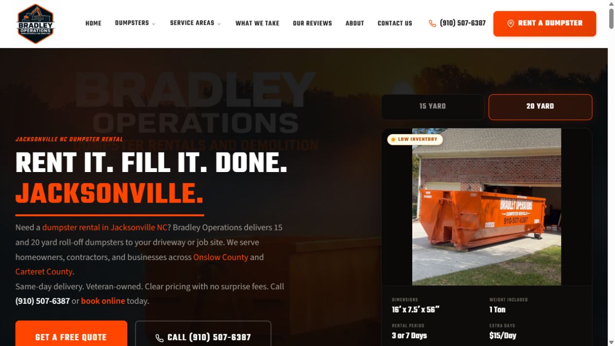 Bradley Operations website built by Magnate